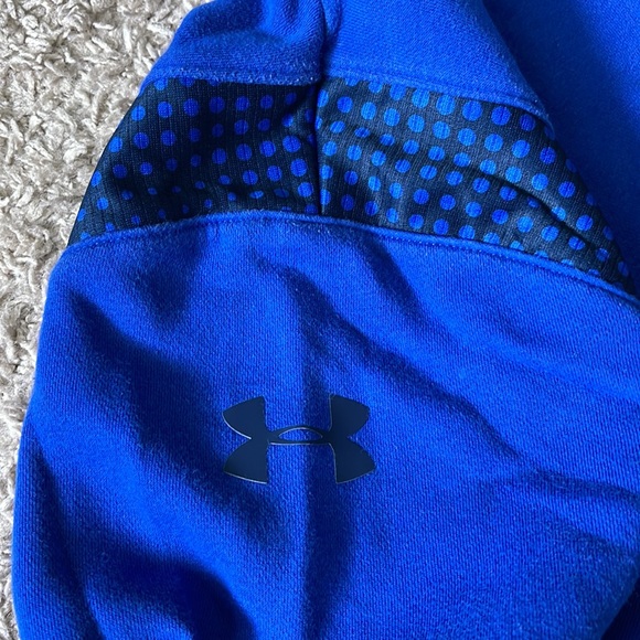 EUC Mens Under Armour Steph Curry SC Blue/Yellow Hoodie 1/4 Zip 1263971 Size 2XL - Picture 9 of 10
